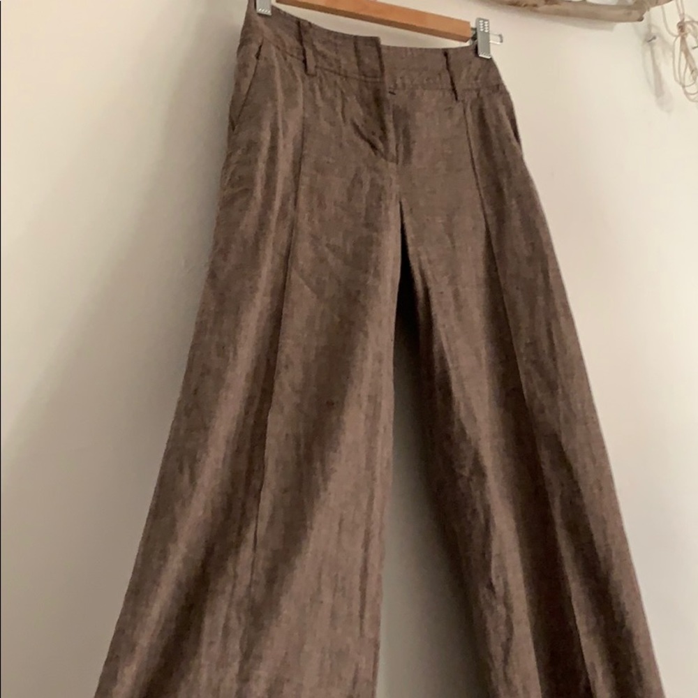BCBG Wide Legged Linen Blend Pants